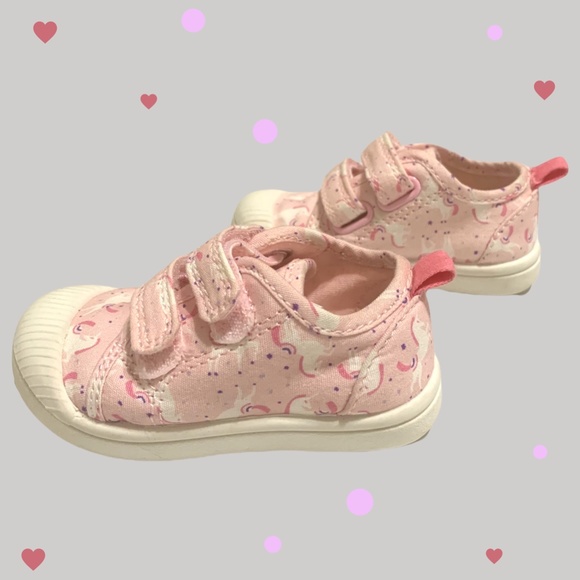 Cat and Jack Girls Toddler Size 4 Pink Unicorn Velcro Sneakers - Picture 2 of 5